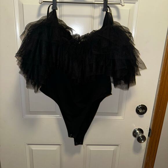 Torrid off the shoulder tulle bodysuit top sz 2x - Picture 3 of 5